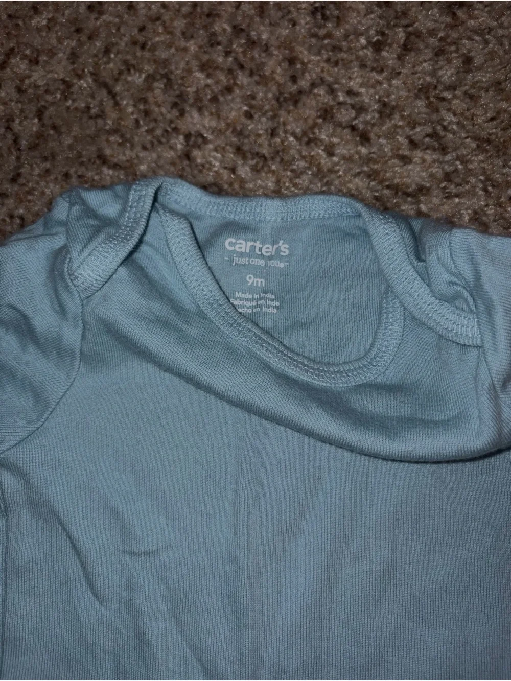 Carter's Light Blue Short Sleeve Baby One-Piece Bodysuit